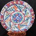 慶雲五彩生　八飛白浪兎蛸唐草紋色絵大皿